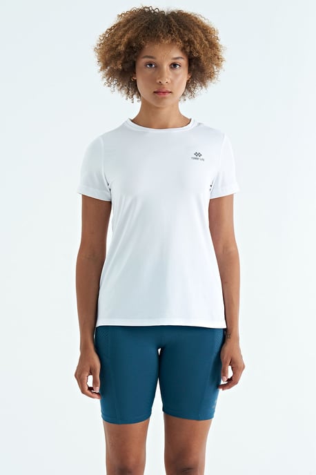 Damen lockeres Rundhals-T-Shirt mit Seitenschlitzen - Image 2