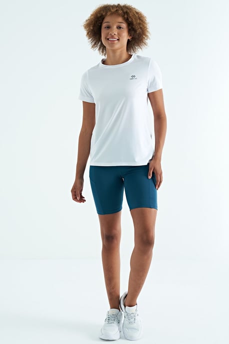 Damen lockeres Rundhals-T-Shirt mit Seitenschlitzen - Image 6