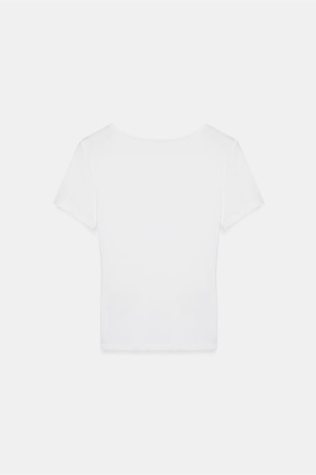 Figurbetontes V-Ausschnitt Kurzarm-T-Shirt - Image 6