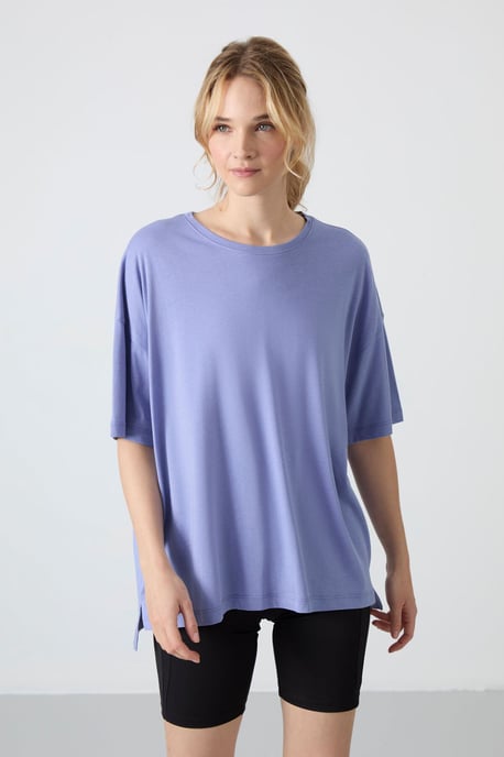 Übergröße Baumwoll-Modal Rundhalsausschnitt T-Shirt - Image 1