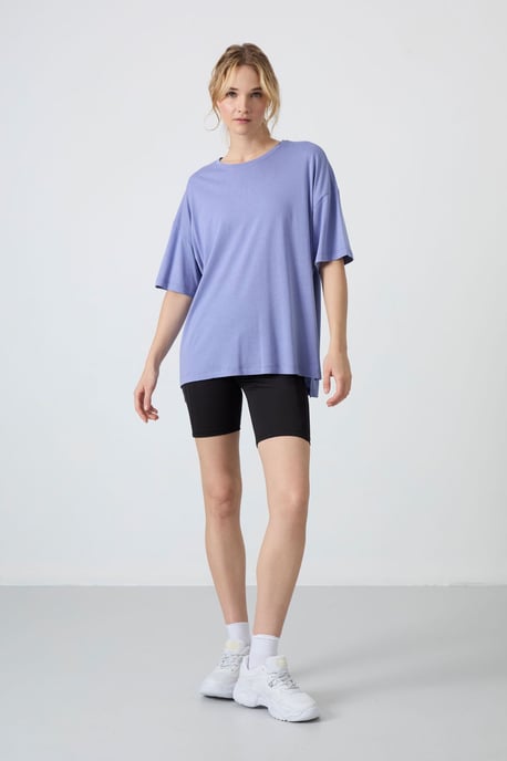 Übergröße Baumwoll-Modal Rundhalsausschnitt T-Shirt - Image 2