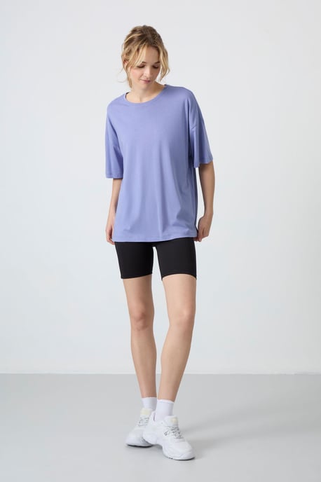Übergröße Baumwoll-Modal Rundhalsausschnitt T-Shirt - Image 6