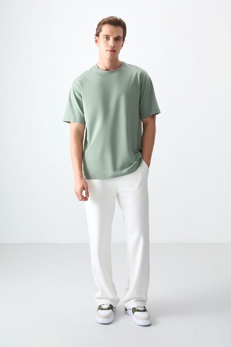 Oversized Baumwollmischung Rundhals-T-Shirt - Image 3