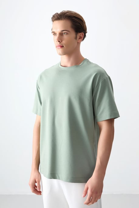 Oversized Baumwollmischung Rundhals-T-Shirt - Image 6