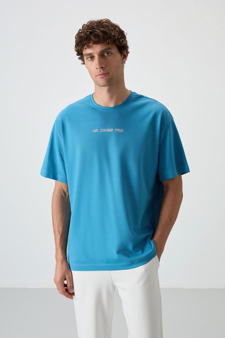 Übergröße Bedrucktes Rundhals-T-Shirt - Image 1