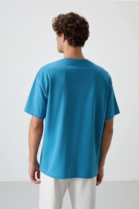 Übergröße Bedrucktes Rundhals-T-Shirt - Image 5