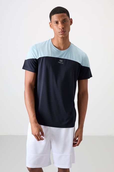 Herren T-Shirt mit Farbblockierung und Rundhalsausschnitt - Image 4