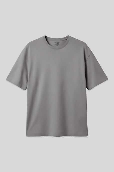 Übergroßes Baumwoll-Crewneck-T-Shirt - Image 1