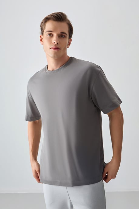 Übergroßes Baumwoll-Crewneck-T-Shirt - Image 2