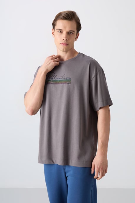 Übergrößen Bedrucktes Baumwollmisch-T-Shirt - Image 4