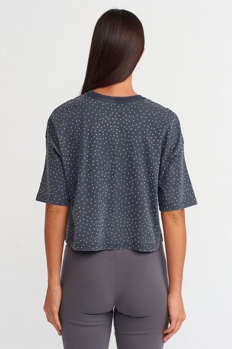 Übergroßes Crop-Cotton-Punkte-T-Shirt - Image 2