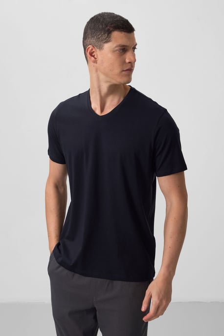 Herren V-Ausschnitt Kurzarm T-Shirt - Image 2