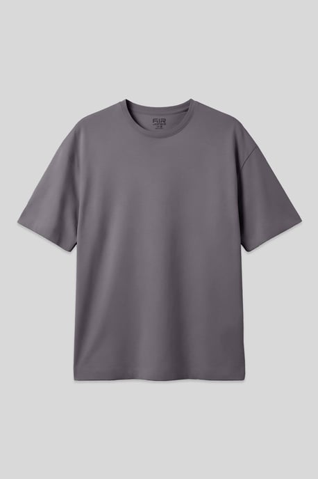 Oversized Baumwollmischung Rundhalsausschnitt T-Shirt - Image 1