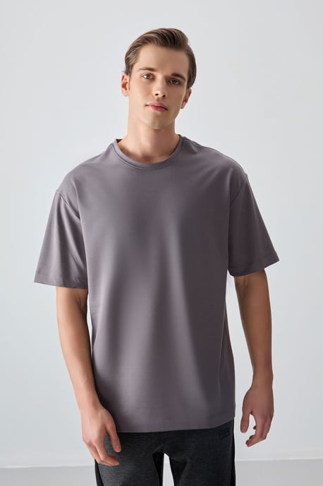 Oversized Baumwollmischung Rundhalsausschnitt T-Shirt - Image 4