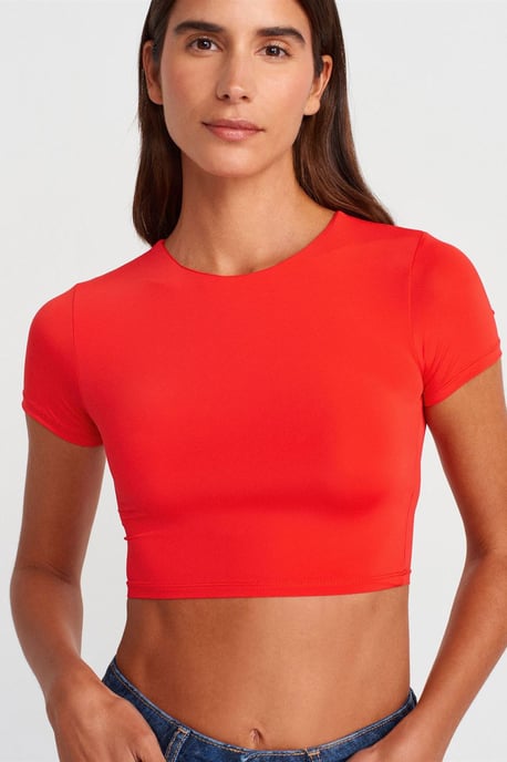 Damen Slim Fit Crop T-Shirt - Image 3