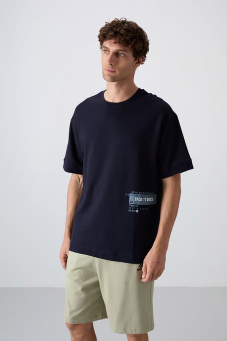 Übergroßes Baumwollmischung Rundhals-T-Shirt - Image 4