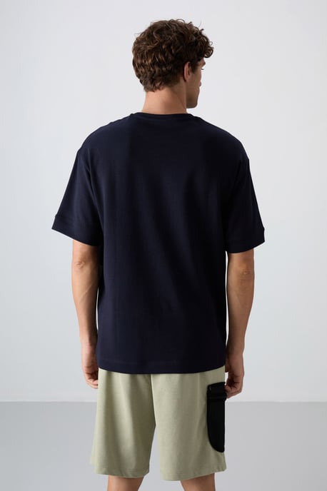 Übergroßes Baumwollmischung Rundhals-T-Shirt - Image 5