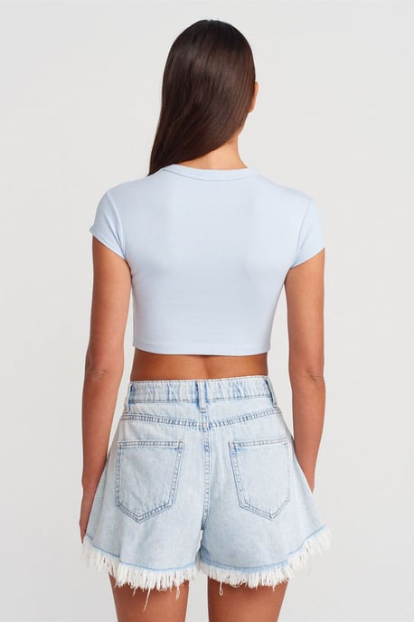 Damen Slim Fit Kurzarm-Crewneck-T-Shirt - Image 2