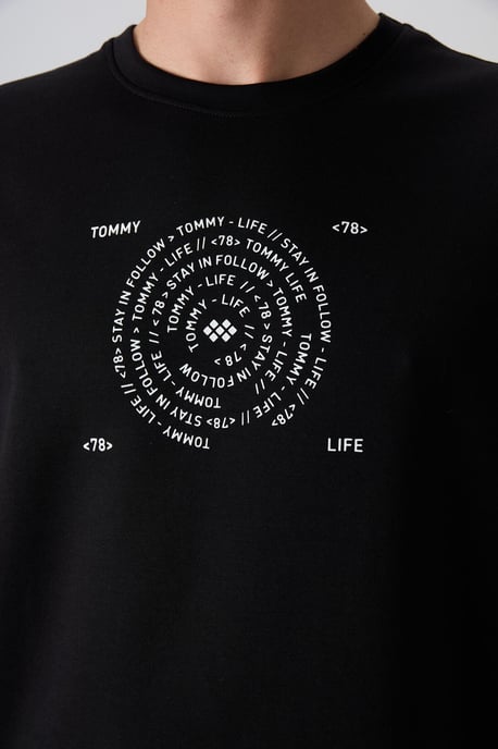 Oversized Baumwoll-Mix Rundhalsausschnitt T-Shirt - Image 3