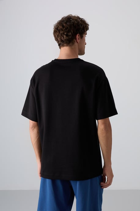 Oversized Baumwoll-Mix Rundhalsausschnitt T-Shirt - Image 5