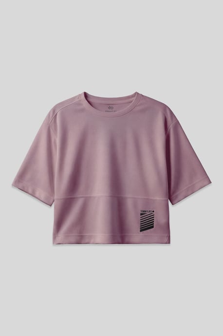 Oversized Polyester Crew-Neck T-Shirt mit Tasche - Image 1