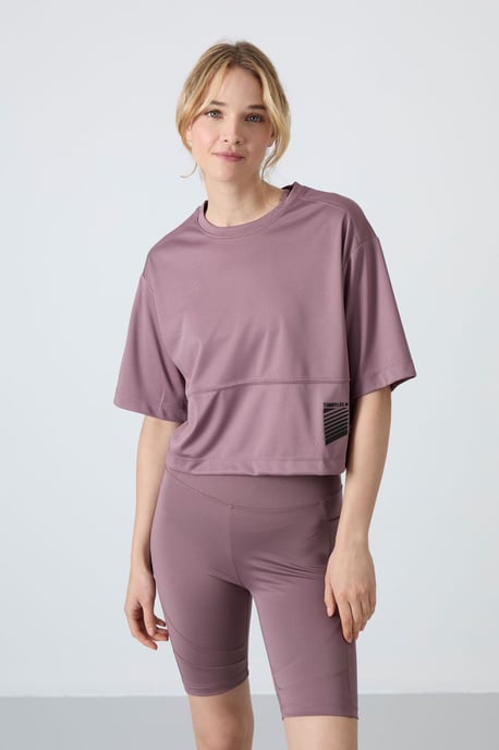 Oversized Polyester Crew-Neck T-Shirt mit Tasche - Image 2