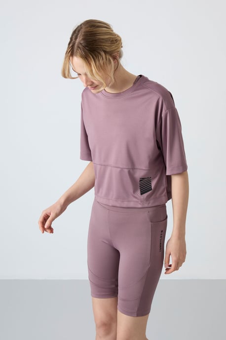 Oversized Polyester Crew-Neck T-Shirt mit Tasche - Image 3