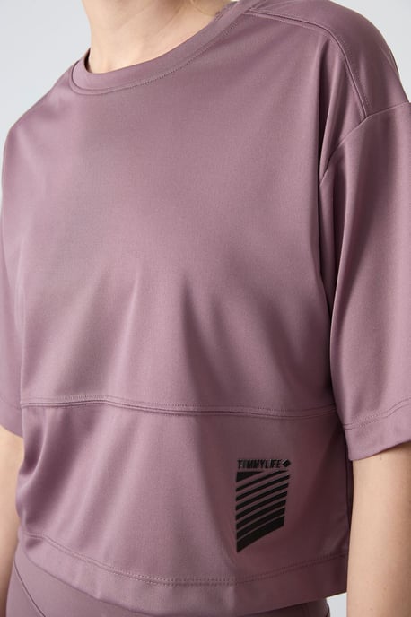 Oversized Polyester Crew-Neck T-Shirt mit Tasche - Image 4