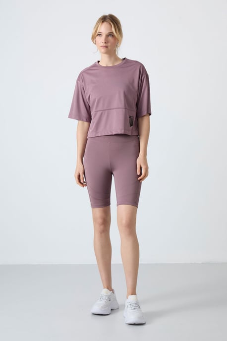 Oversized Polyester Crew-Neck T-Shirt mit Tasche - Image 5