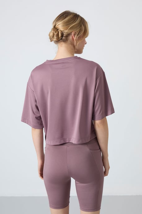 Oversized Polyester Crew-Neck T-Shirt mit Tasche - Image 6