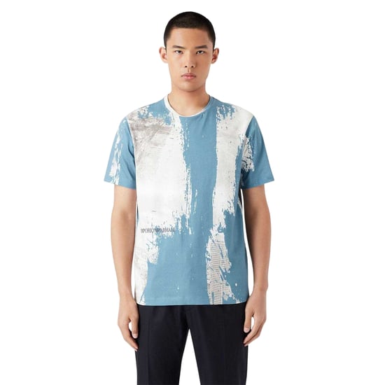 Emporio Armani - T-Shirt für Herren, Logo (Blau/Weiß) - Image 3