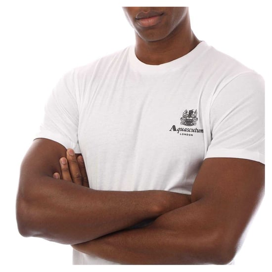 Aquascutum - "London" T-Shirt für Herren, Rundhalsausschnitt (Weiß/Schwarz) - Image 3