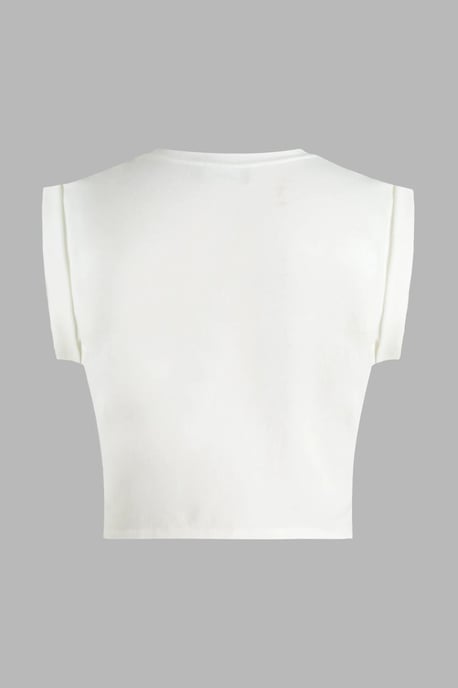 Hiccup Bedrucktes Cropped-T-Shirt - Wollweiß - Image 2
