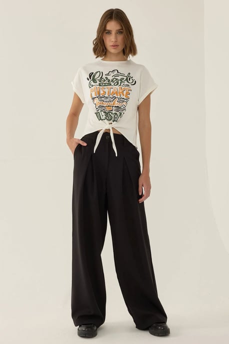 Hiccup Bedrucktes Cropped-T-Shirt - Wollweiß - Image 5