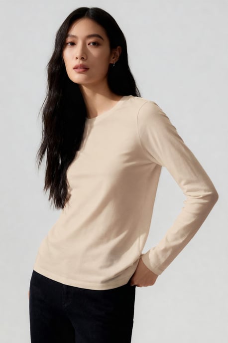 Damen Langarmshirt mit Rundhalsausschnitt - Image 3