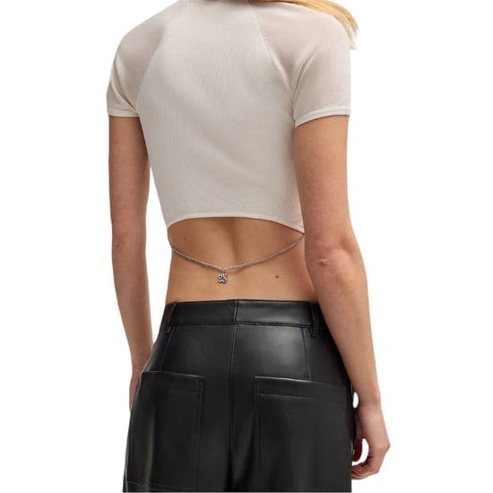 Hugo - "Slevetta" T-Shirt für Damen, Schmal, Raglanärmel (Natürlich) - Image 3