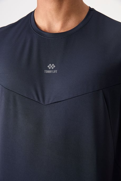 Herren Solid Polyester Rundhals T-Shirt - Image 3