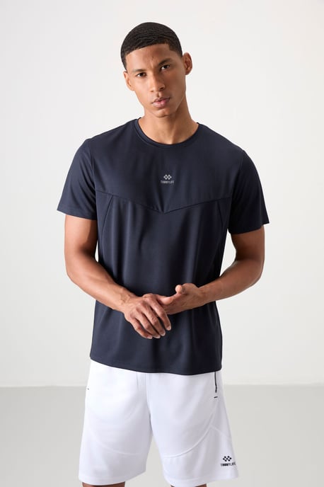Herren Solid Polyester Rundhals T-Shirt - Image 5