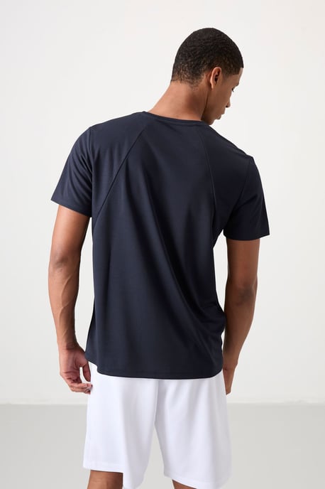 Herren Solid Polyester Rundhals T-Shirt - Image 6