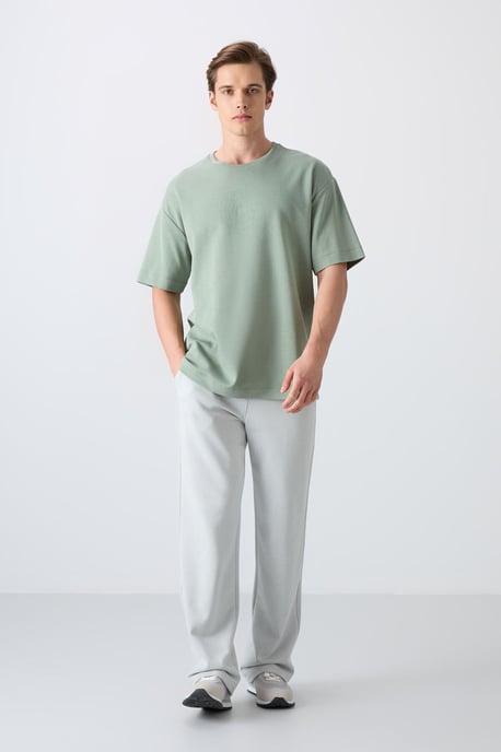Oversized Baumwollmischung Crew Neck T-Shirt - Image 2