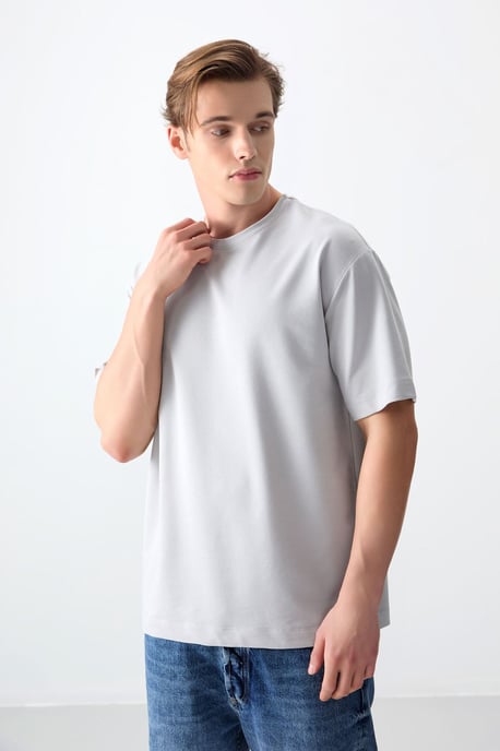 Übergrößen Baumwollmischung Rundhals T-Shirt - Image 2
