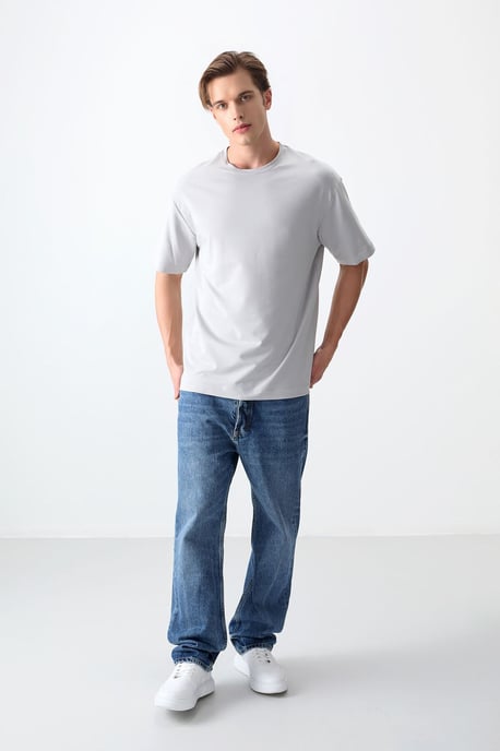 Übergrößen Baumwollmischung Rundhals T-Shirt - Image 3