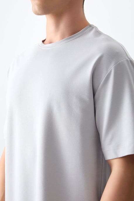 Übergrößen Baumwollmischung Rundhals T-Shirt - Image 4