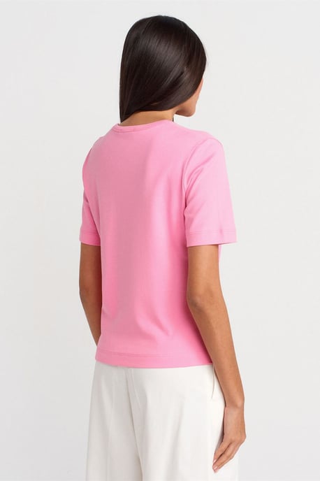 Damen Baumwoll V-Ausschnitt T-Shirt - Image 2