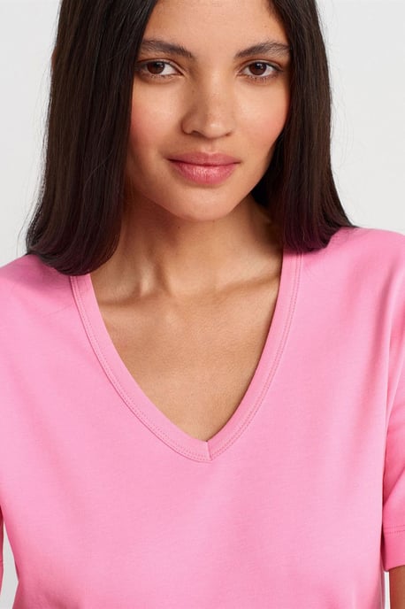 Damen Baumwoll V-Ausschnitt T-Shirt - Image 3
