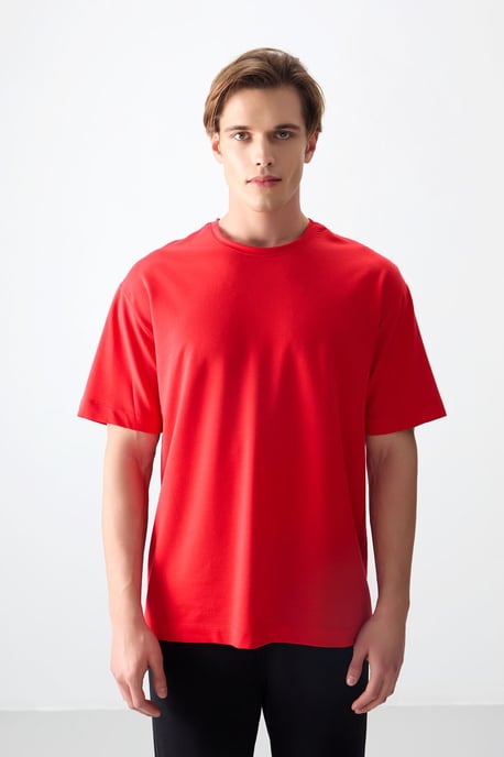 Oversized Baumwollmix Rundhals-T-Shirt - Image 2