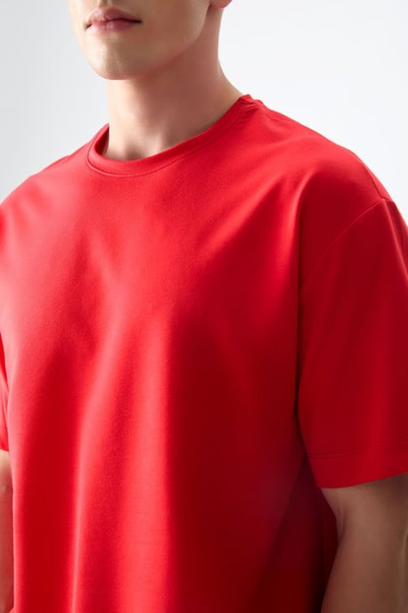 Oversized Baumwollmix Rundhals-T-Shirt - Image 4