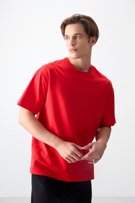 Oversized Baumwollmix Rundhals-T-Shirt - Image 5