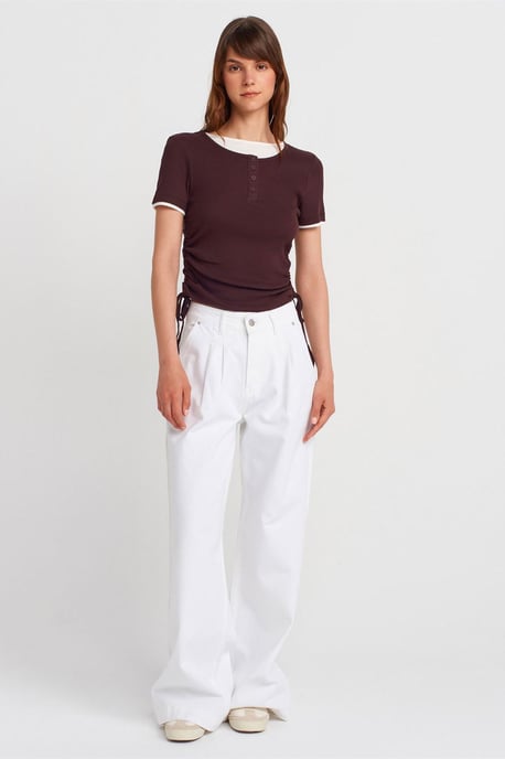 Damen Baumwoll Slim Fit Rundhals T-Shirt - Image 4