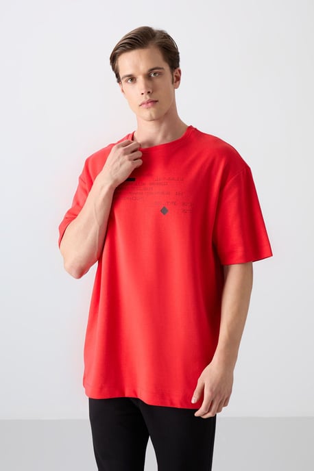 Übergröße Bedrucktes Rundhals-T-Shirt - Image 1